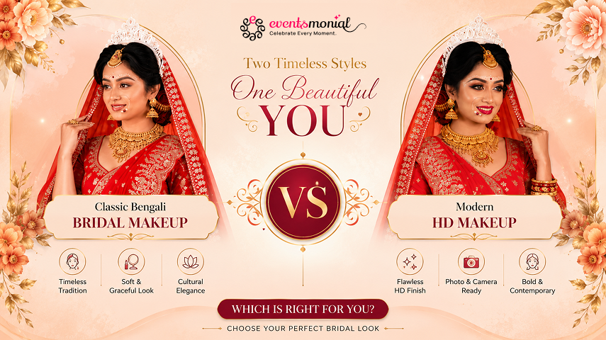 Classic Bengali Bridal Makeup vs. Modern HD Makeup: Which is Right for You?
