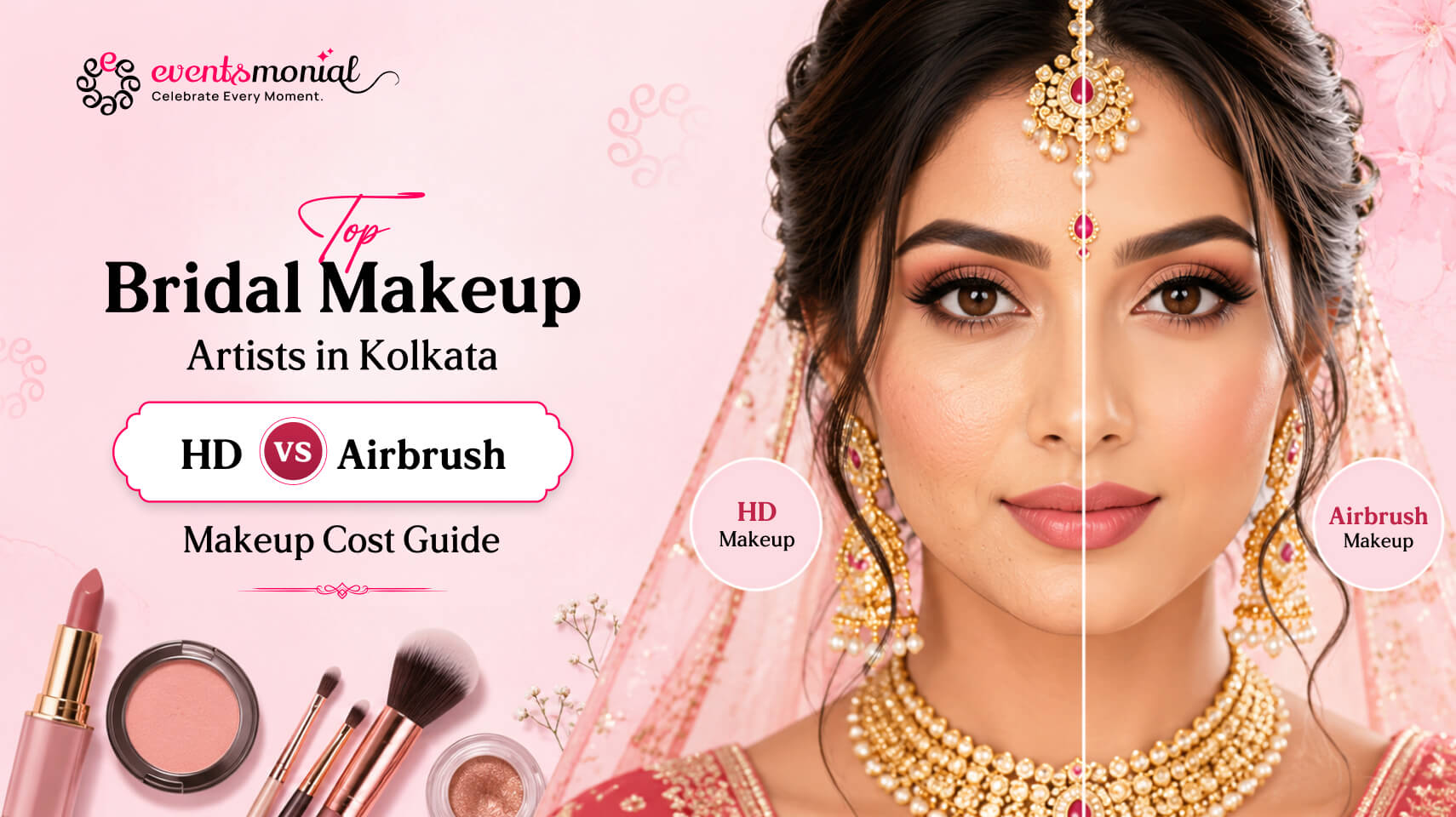 Top Bridal Makeup Artists in Kolkata: HD vs. Airbrush Makeup Cost Guide